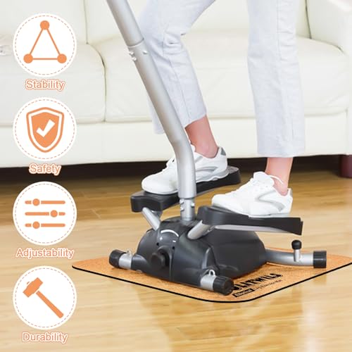 Under Desk Elliptical Mat - Non-Slip Exercise Equipment for Peloton Bike, Small Exercise Mat for Desk Workout Equipment - color: Cork