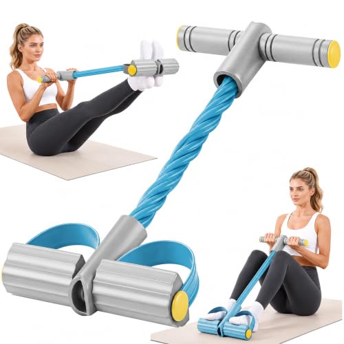Upgraded Pedal Resistance Band with Handle, Soft Durable Fashion Puller Exercise with Thickened 6 Tension Ropes, Tube Pedal Resistance Device for Abdomen, Waist, Arm, Leg, Core/ABS - color: Gray & Blue