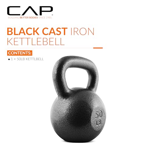 CAP Barbell Cast Iron Kettlebell - Singles and Sets, Multiple Weight Choices - size: 50.0 Pounds