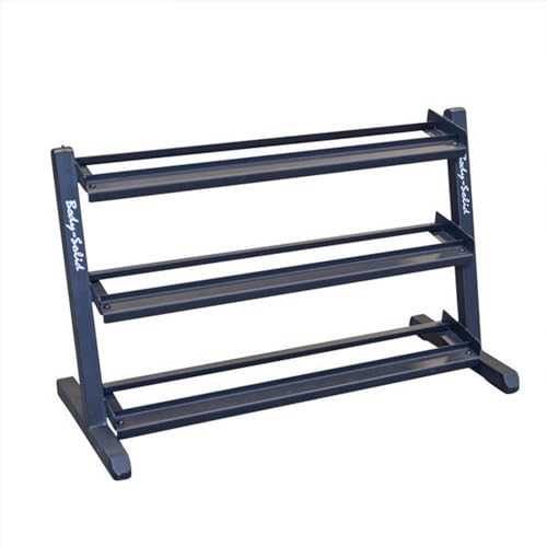 Body Solid (GDR48) 3-Tier Dumbbell Rack - Heavy-Duty 48inch Wide Weight Stand for 5-55 lb. Dumbbells Set, Home Gym Storage Solution