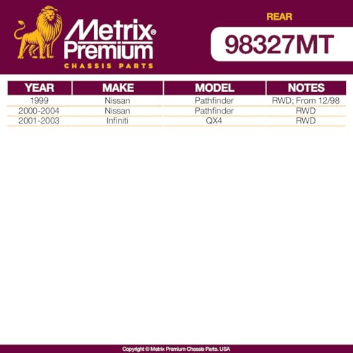 Metrix Premium Chassis Parts - 2 PC Rear Sway Bar Stabilizer End Link Kit Fits 1999 Nissan Pathfinder RWD, 2000-2004 Nissan Pathfinder RWD, 01-03 Infiniti QX4 RWD, Replacement K80435, Made in Europe - size: 98327MT