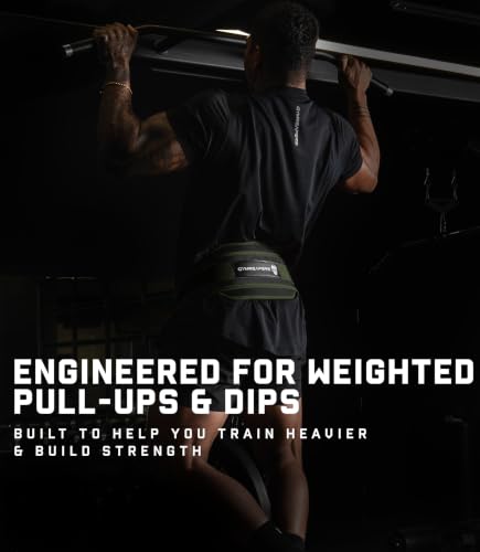 Gymreapers Dip Belt With Chain For Weightlifting, Pull Ups, Dips - Heavy Duty Steel Chain For Added Weight Training - color: Ranger Green