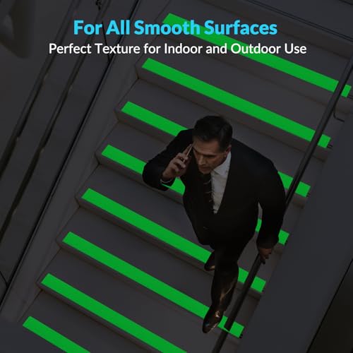 LifeGrip Anti Slip Traction Tape with Glow in Dark Green, 2 Inch x 38 Feet - Best Grip, Friction, Abrasive Adhesive for Stairs, Tread Step, Indoor and Outdoor, Luminous Green (2 inch X 38 feet) - color: All Glow in the Dark, size: 2" X 38'