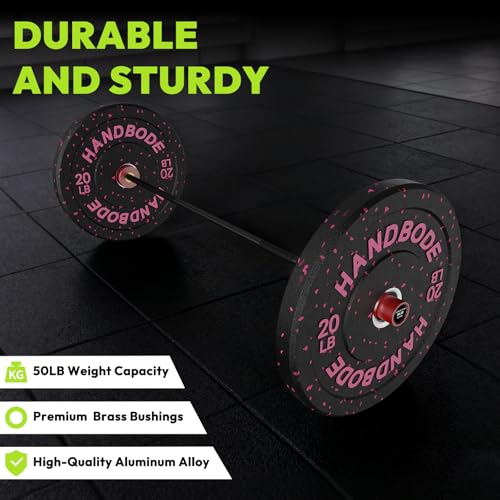 HANDBODE 5lb Mini Barbell, 4 ft Short Beginner Bar for Women Boys&Girls - color: 4 ft Mini Bar, 5 lb, 50 lb, 22.2mm, Black & Red