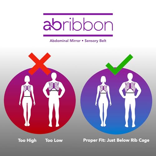 Ab-Ribbon by HYPOXiX Fitness, Abdominal Mirror Sensory Belt for Pilates Barre Yoga Breathography Technique Breathwork and Physical Therapy - size: M-XL