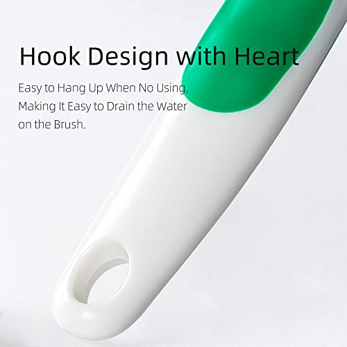 2-Pack Scrub Brush for Cleaning with Long Handle,Medium Firm Brush Bathroom Cleaning Supplies and Bathtub Cleaner and Shower Cleaning Brush,Multi-Scene Use for Kitchen or Carpet Brush,White&Green - color: Green+white
