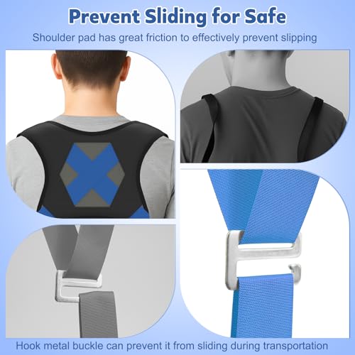 NOCOEX Moving Straps for Heavy Object - 2-Person Lifting and Moving System with Soft Back Pad - Shoulder Lifting Straps for 2 Movers to Easy & Safe Carry Furniture Appliance Mattresse Up to 880lbs - color: Blue