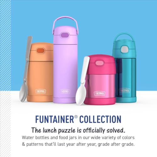 THERMOS FUNTAINER Water Bottle with Straw, 12oz, Hot Rods | Kids Stainless Steel Insulated Water Bottle, Keeps Drinks Cold Longer for School & Play, BPA-Free - color: Hot Rods, size: 12 Ounces