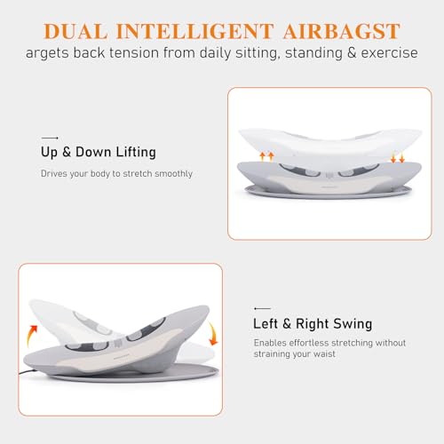 Multifunctional Electric Lumbar Traction Device for Daily Lumbar Comfort, Cordless Battery-Powered Back Traction Device with 3 Modes Dynamic Traction, 3-Level Heating & Manual Adjustment