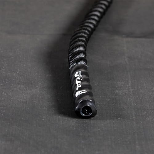 Titan Fitness Battle Rope 30ft x 1.5in, Poly Dacron Heavy Rope for Home Gym Conditioning Workouts, Cross-Train, Strength Training Exercises