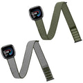 Nylon Sport Ankle/Arm Band Compatible with Fitbit Versa 4/Fitbit Versa 3 /Fitbit Sense 2/Fitbit Sense Bands,Elastic Nylon Braided Arm Strap Replacement Ankle band for Women Men - color: Dark Olive/Army Green