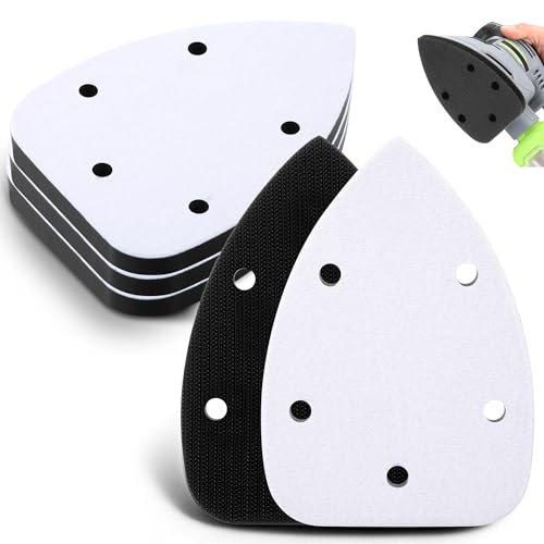 5 Pcs 5 Holes Foam Sanding Pads with Hook and Loop Backing Sander Mouse Detail Sanding Interface Pad to Increasing Flexibility and Balancing Pressure - color: Black and White, size: 5 Holes