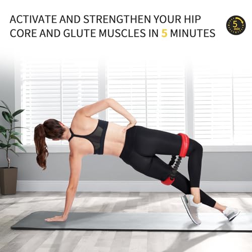 Hip and Core Resistance Loop Bands for Glute Workouts and Stretching | Resistance loop system designed for hip, core, and glute stretching, fitness, and workout routines - color: Yellow red Blue