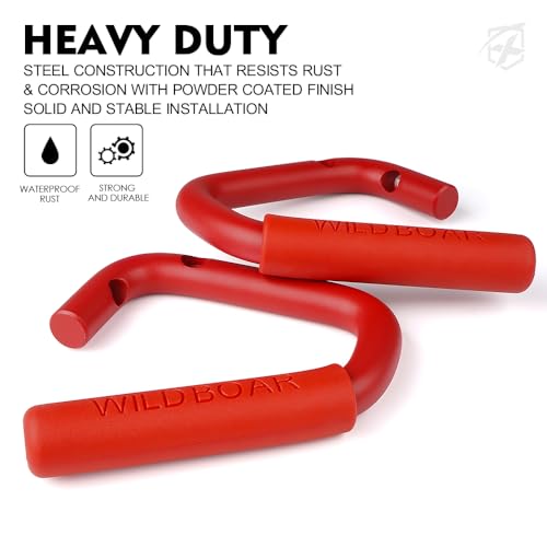 4PCS Aluminum Grab Handles Kit Compatible with 2007-2018 Jeep JK JKU, Red | Heavy-Duty Roll Bar, Rust-Resistant, Non-Slip, Easy to Install - color: Red