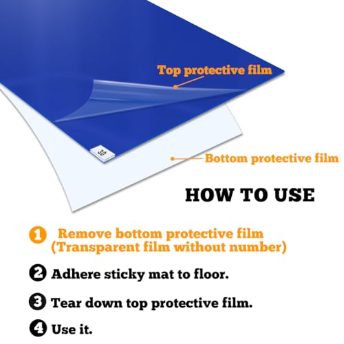 SATECH Sticky/Tacky/Adhesive Mat 26" x 45" Blue (Case of 4 Mats,30 Sheets Each) for Cleanroom Laboratory Hospital Construction Pets - color: Blue, size: 26" x 45"