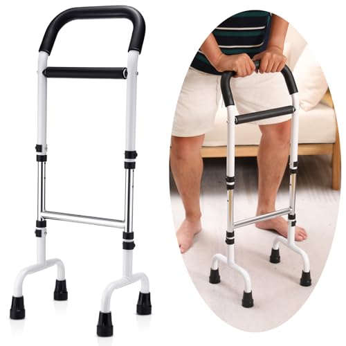 Walking Cane Standing Aids and Supports Adjustable Cane Stand Assist Aid for Elderly up to 300lb Height Adjustable 28.74-36.22 in Mobility for Seniors, Adults and Assistance - color: White