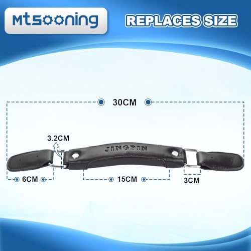 2PCS Luggage Handle,150mm Leather Pull Handle Grip, Black Suitcase Handle Carry Strap Replacement Part for Luggage Suitcase Box Black Tone