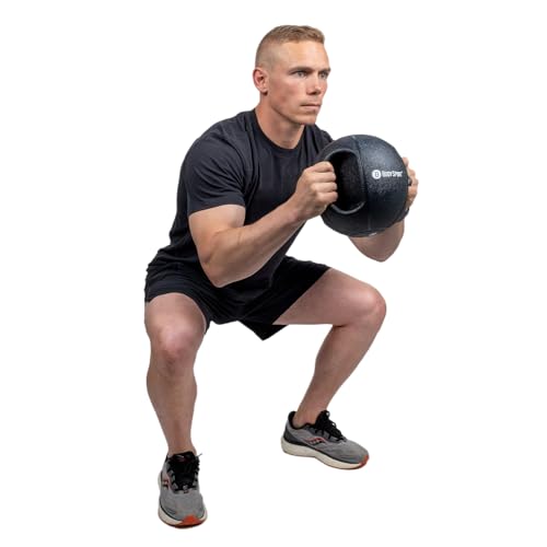 Body Sport Double Grip Medicine Ball, 12 lb. - Strength Training Weighted Exercise Tool - Softer Kettlebell Alternative for Home Fitness & Gyms
