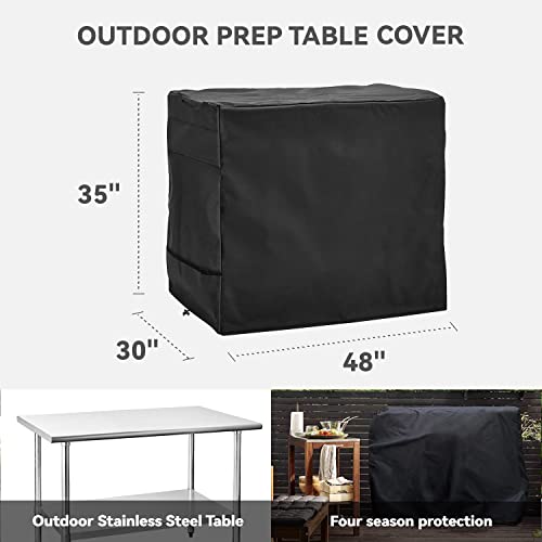 Outdoor Prep Table Cover - Heavy Duty Waterproof Cover for Outdoor Stainless Steel Table,Black - color: Black, size: 48"x 30"x 35"