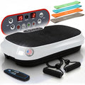 Lifepro Waver Mini Vibration Plate Exercise Machine with Resistance Bands | Compact Design, 99 Speed Levels, 10 Presets, Non-Slip Surface — Vibration Plate for Lymphatic Drainage, Full Body Workout - color: White