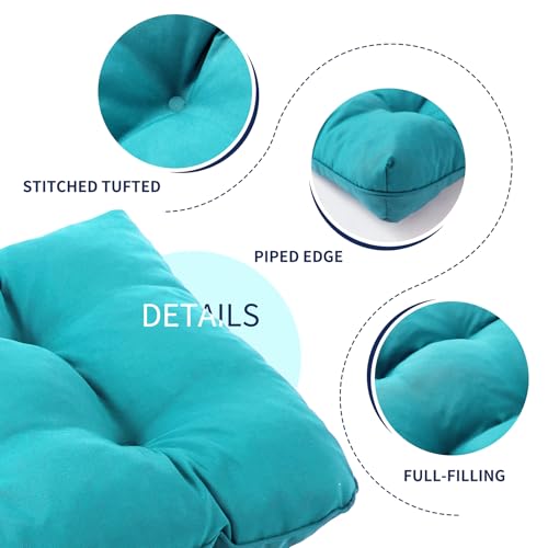 IPYNBAP Outdoor Bench Cushion, 48x18x5 Inch, Water-Resistant Bench Cushion for Outdoor/Indoor Furniture, Patio Bench Seat Cushion, Fade Resistant Outdoor Cushions for Porch Swing Couch, Teal Blue - color: Teal Blue, size: 48x18x5 Inch
