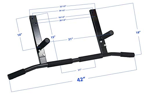 Joist Mount Pull Up Bar with Pull Up Assistance Bands - Commercial Gym Quality Pullup Bar with 41" Loop Exercise Pull-Up Assist Bands - color: Green