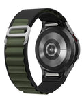 One Click Alpine Loop Bands Compatible with Samsung Galaxy Watch 7 Band/Galaxy Watch 6 4 5 FE Band 40mm 44mm/Watch 6 4 Classic 47mm 43mm 42mm 46mm/5 Pro 45mm, 20mm No Gap Nylon Sport Strap for Men - color: 5#Black Green