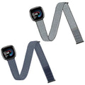 Nylon Sport Ankle/Arm Band Compatible with Fitbit Versa 4/Fitbit Versa 3 /Fitbit Sense 2/Fitbit Sense Bands,Elastic Nylon Braided Arm Strap Replacement Ankle band for Women Men - color: Blue Gray/Windsong Gray