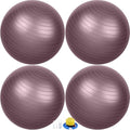 Leyndo 4 Pcs 26 Inch Yoga Exercise Ball Pilates Pregnancy Birthing Fitness Ball with Quick Pump Anti Burst for Improved Posture, Balance, Yoga, Pilates, Training - color: Rose Color