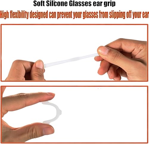 MOLDERP Eyeglass Ear Cushions, 7 Pairs Soft Silicone Anti Slip Glasses Ear Grip Temple Tips Comfort Ear Hook Pads, Non-Slip Flexible Eyewear Holder for Sports Running Daily Outdoor Wear (Clear 2, all) - color: Clear 2