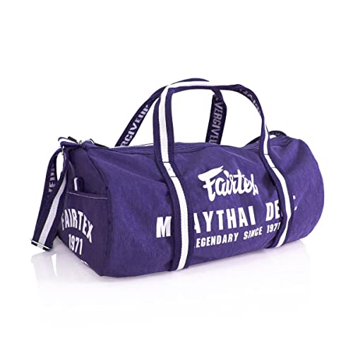 Fairtex BAG9 Retro Style Barrel Bag Thai Boxing Heavy Gym Bag Myay Thai MMA (Purple) - color: Purple
