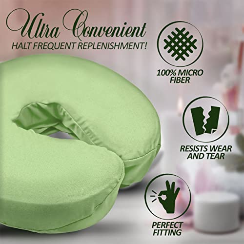LONDON LINENS Pack of 10, Premium Extra Thick 100% Cotton Flannel Massage Tables Face Cradle Covers Cozies Fitted - Includes 10 pcs (Sage Green) - color: Sage Green, size: 10