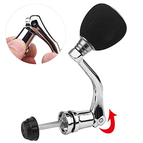 Tbest Fishing Spinning Reel Handle Metal Rocker Arm Reel Replacement Power Handle Grip - color: Red, size: Medium