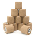 OK TAPE 12 Rolls Self Adhesive Bandage Wrap, Elastic Athletic Tape, Self Stick Bandage Tape, Vet Wrap, Medical Wrap for Wrist, Feet, 2" x 5 Yards - Beige - color: Beige, size: 2 Inch