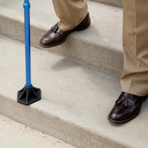 StrongArm Comfort Cane + Self Standing Lightweight Adjustable Walking Cane for Men & Women + Ergonomic Forearm Grip Stabilizes Wrist & Provides Extra Support & Stability (Self Standing Base) - color: Self Standing Base