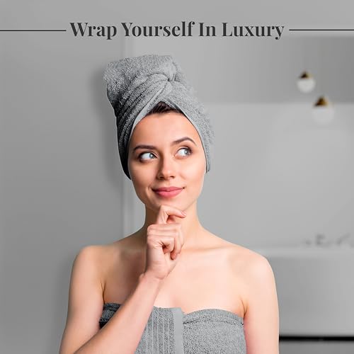 Tens Towels Pack of 8 Towels Set, 2 Extra Large Bath, 2 Hand, 4 Washcloths, 100% Cotton, Lighter Weight, Quicker to Dry, Super Absorbent, Perfect for Bathroom, Cool Grey - color: Cool Grey