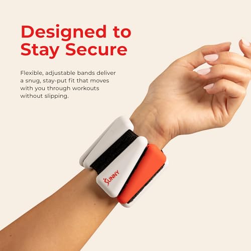 Sunny Health & Fitness Adjustable Silicone 1-2LB Pair Wrist & Ankle Weights - style: 1 LB