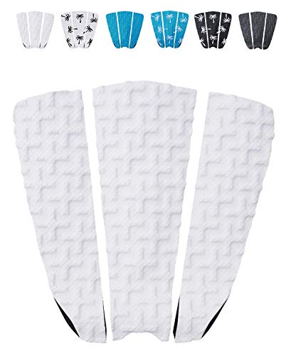 Ho Stevie! Premium Surfboard Traction Pad - Foot Won't Slip - 3 Piece, Full Size, Maximum Grip, Strongest 3M Adhesive - color: White