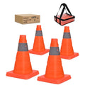 Nilight 12 Inch Collapsible Traffic Safety Cones 4 Pack - Bright Orange Parking Cones with Reflective Collars for Roadside Emergency, Parking, Driving Practice - size: 12 Inch