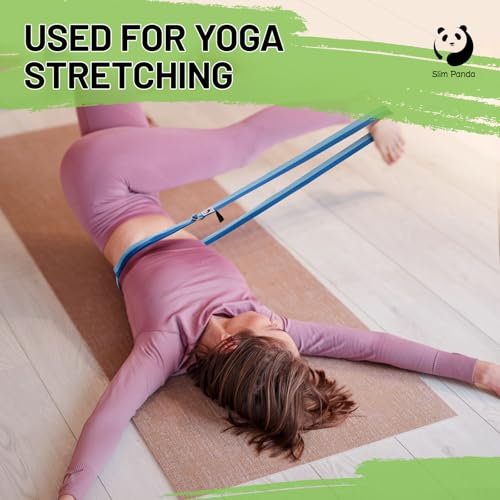 Slim Panda Yoga Strap for Stretching,Cotton Yoga Strap with Adjustable D-Ring Buckle,Non-Elastic Yoga Belt for Pilates,Gym Workouts,Physical Therapy,Improve Flexibility - color: Navy Blue, size: 6 Feet