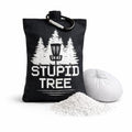 Refillable Disc Golf Chalk Bag with Carabiner, 2 Chalk Balls Included – Grip Bag for Dry Hands & Consistent Release, Frisbee Golf Accessory - style: Stupid Tree – Black