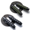 BOOMIBOO Jump Rope, Adjustable Jump Ropes,Skipping Rope Tangle-Free Rapid Speed with Ball Bearings for Women Men Kids,Exercise & Slim Body Jumprope at Home School Gym - color: Black+Green