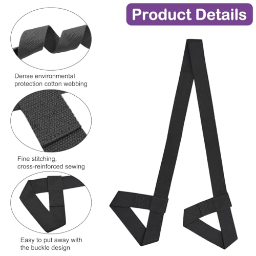 4PCS Yoga Mat Carrier Strap, Adjustable Yoga Mat Strap Carrier for Exercise/Travel/Gym, Mat Holder Sling Carrier - color: Black