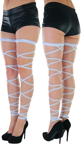 ToBeInStyle Women's Leg Wraps Ravewear Dancewear Elastic Straps Party Garter Music Festivals Costume Accessory Thigh High - color: Elastic Garter Wrap - White, size: One Size