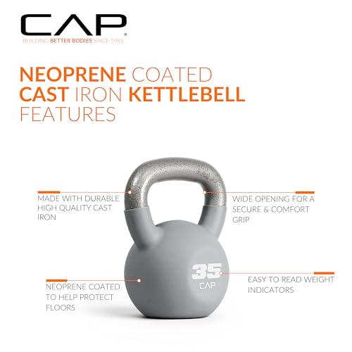 CAP Neoprene Coated Kettlebells - Multiple Sizes - size: 35.0 Pounds