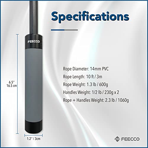 FEECCO Weighted Jump Rope for Men, PVC Rope with Metal Handles and Ball Bearings - color: 2.3LB