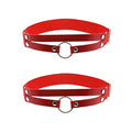 Adjustable O-ring Leg Garter, Elastic Thigh Garters Belt for Women, 1 Pair - color: Red