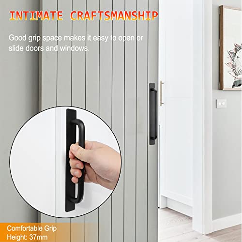 2pcs Aluminum Alloy Self-Stick Push Pull Handles for Cabinet Door Window Drawer (8.35", Black) - color: Black, size: Large (8.35")