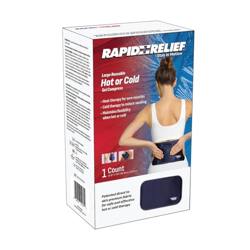 Rapid Relief Ice Pack Large 8 x 12 Hot or Cold Compress Flexible When Frozen Ice Pack for Back, Knee, Shoulder and Muscle Pain, Reusable Hot or Cold Therapy - size: Large (Pack of 1)