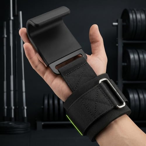 Weight Lifting Hooks (Pair) 600 lbs Capacity, Heavy Duty Wrist Straps with Padded Grip Support for Deadlifts, Pull Ups, Rows & Shrugs, Gym Hooks for Men & Women with Gym Towel